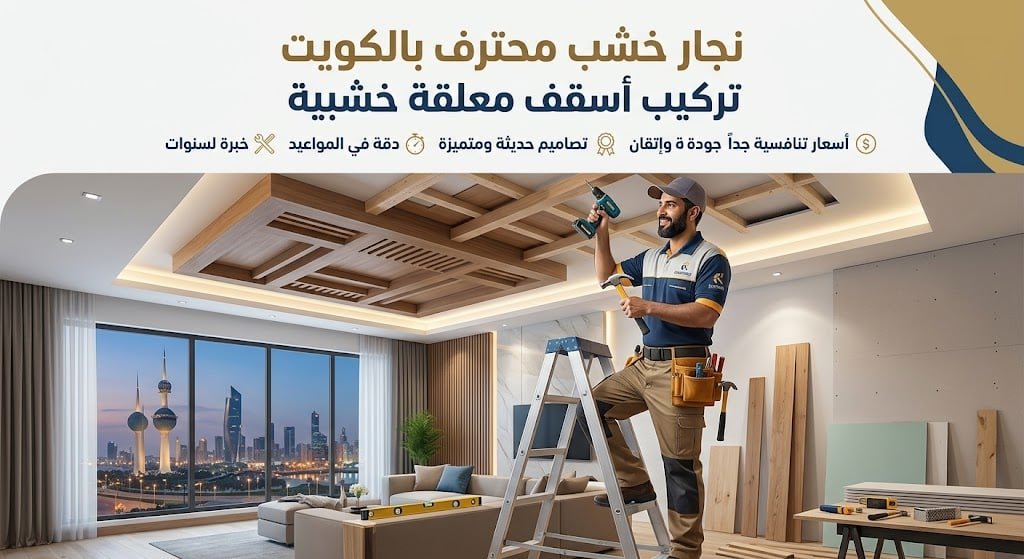 أرخص نجار خشب بالكويت لتركيب الأسقف المعلقة