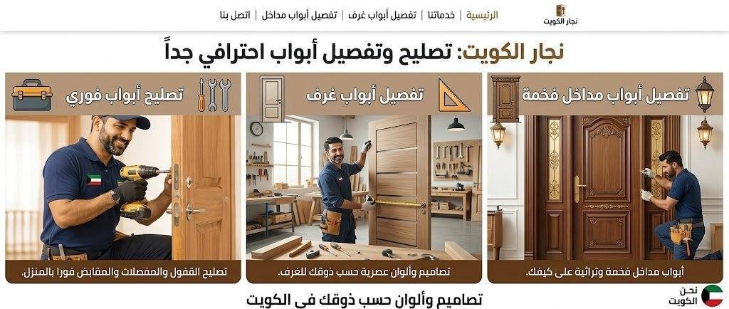 شركة تفصيل وتصليح أبواب بالكويت | نجار محترف لخدمتك