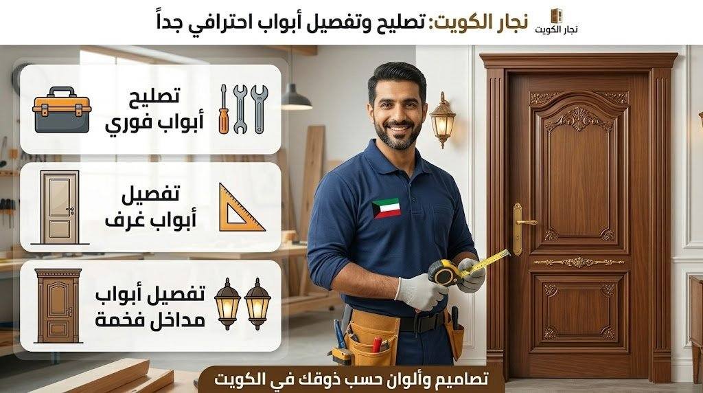 نجار الكويت تصليح ابواب تفصيل أبواب غرف ومداخل على كيفك بالكويت